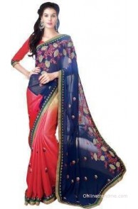 Hitansh Fashion Embriodered Fashion Chiffon Sari